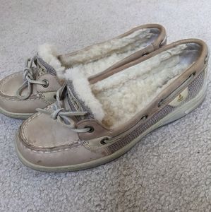 Sperry top sider women's shoes with sheep fur inside size 8.5